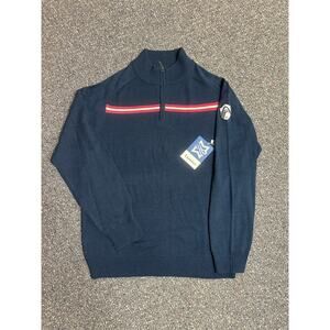 Lusso St. Louis CITY SC Quarter Zip Navy Red-White Striped Pull-Over